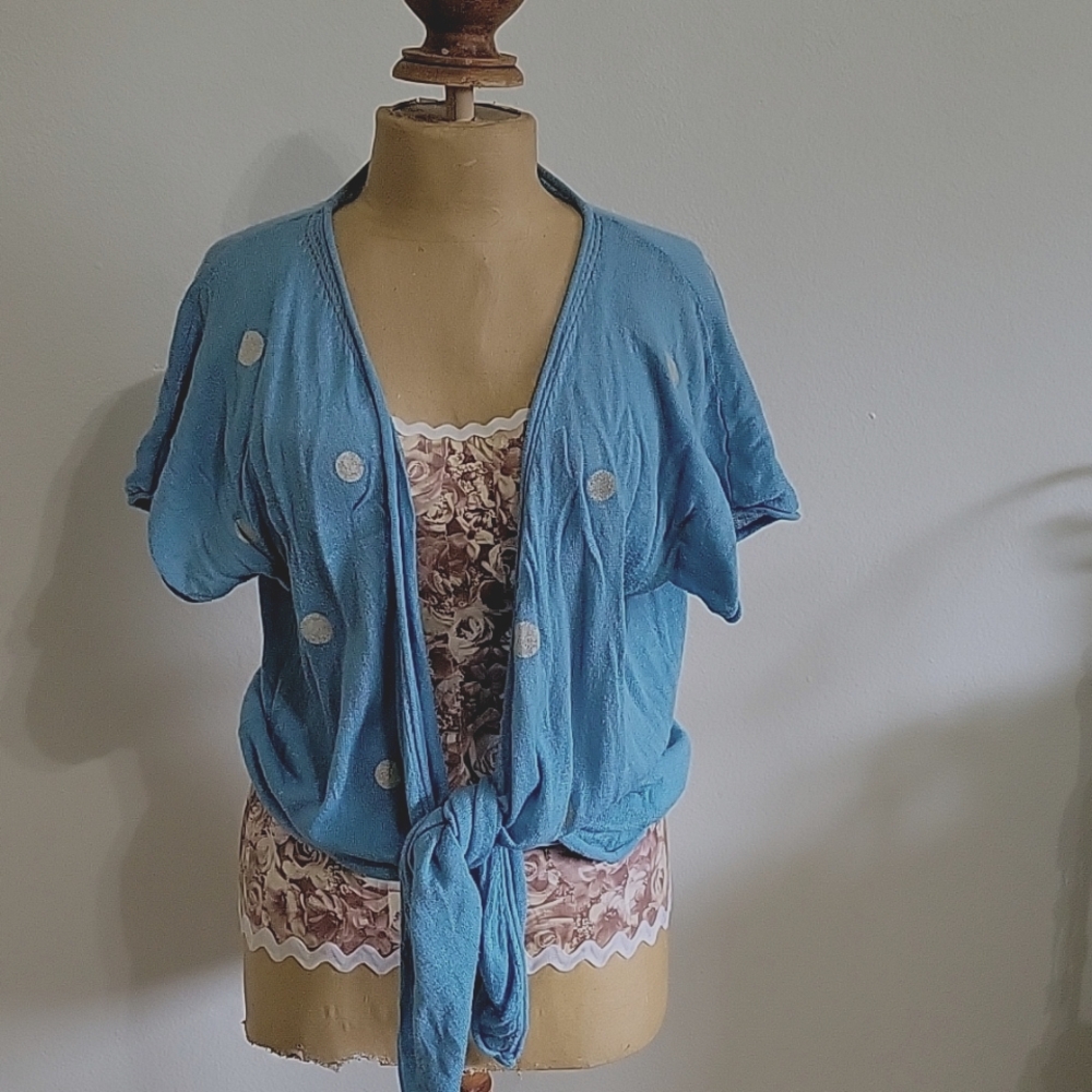 Vintage Elizabeth Gillett Lightweight Short Sleeve Cardigan